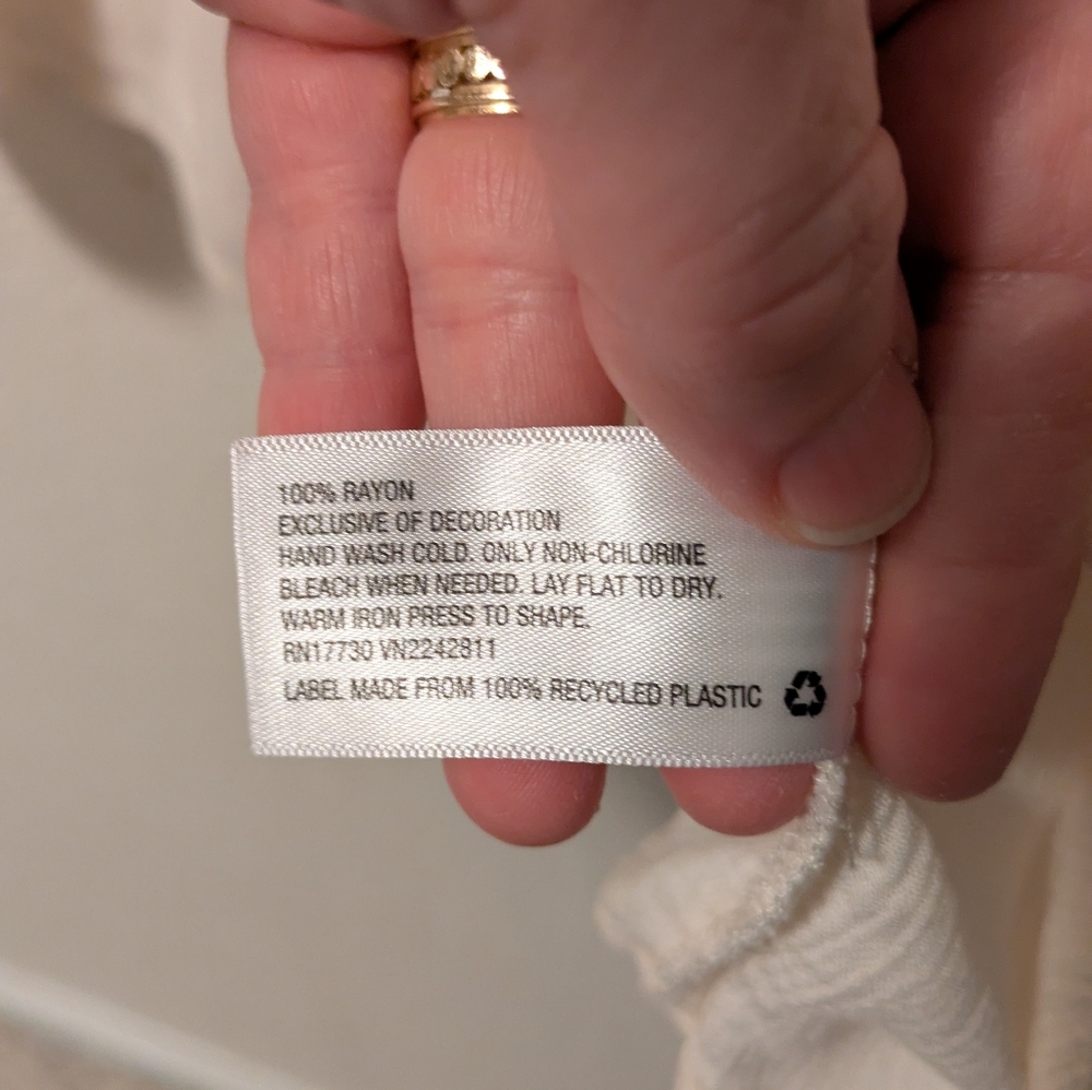 Mossimo Cream Boho Tie Front Blouse - Picture 6 of 6